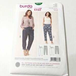 Burda Style 6678 Easy Pants Sewing Pattern Sizes 18–30